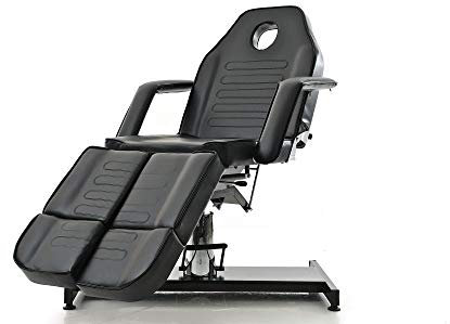 CLP Kosmetikliege SPLIT, Fußteil geteilt, Armlehnen abnehmbar, höhenverstellbar 60-75 cm, auch als Massageliege nutzbar Schwarz