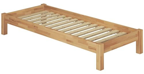 Erst-Holz®Einzelbett Buche Natur Massivholz 120x200 Futonbett Bettrahmen Federholzrahmen 60.84-12 FV