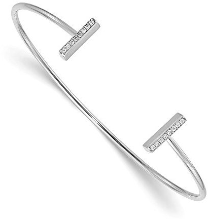 Tennisarmband aus 14 Karat Weißgold, Diamanten, mit sicherem Karabiner, 17,8 cm für Damen