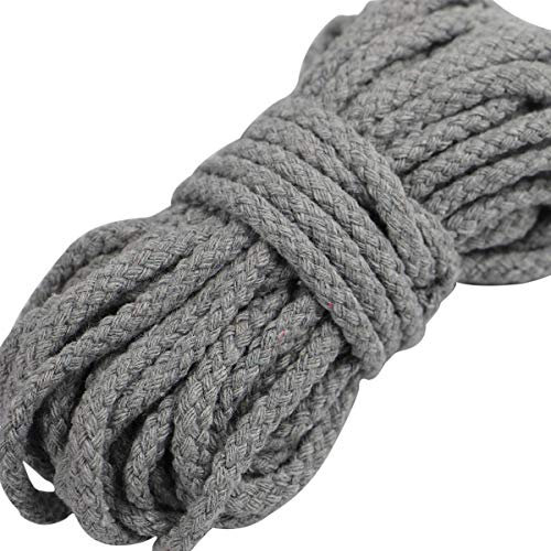 10 m Baumwollkordel 7mm Baumwollseil Bunt Seil (LightGrey)