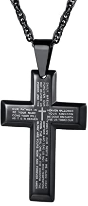 PROSTEEL Halskette Edelstahl Kreuz Charme Anhänger Halskette Christlicher Modeschmuck für Damen Herren