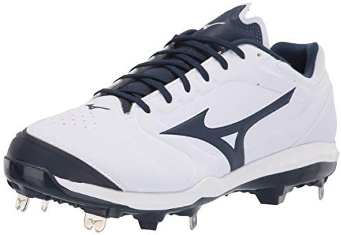 Mizuno Chaussures de softball à crampons pour femme, blanc (Blanc/bleu marine), 43 EU