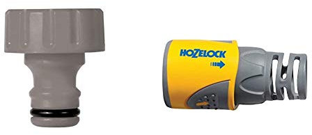Hozelock Inlet Adaptor for Reels and Carts & Hose End Connector Plus (12.5mm & 15mm)