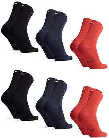 DANISH ENDURANCE Chaussettes en Bambou, Respirantes et Douces, Lot de 6 | Chaussettes en Bambou, Douces et Respirantes, Anti-Transpirantes, pour le Bureau et le Quotidien, Unisexe