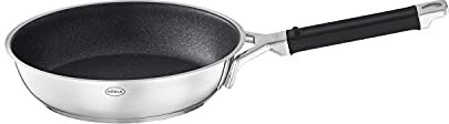 RÖSLE SILENCE PRO - Padella con rivestimento antiaderente antigraffio ProResist, manico in silicone, 24 cm, acciaio INOX 18/10, adatta per induzione, lavabile in lavastoviglie