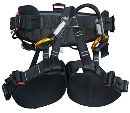 SOB Climbing Harness, Half Body Tree Climbing Harness Men,Thicken Widen Protect Waist Safety Harness for Arborist Harness,Working Rescuing at Height Safety Belt Harness