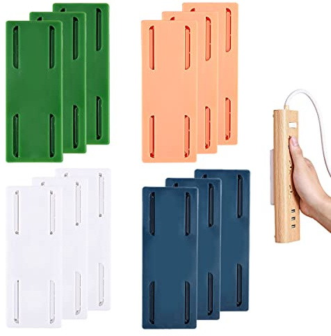 Steckdosenleistenhalter Sockelhalter, Selbstklebenden Stanzfreien Sockelhaltern Wandhalterung Steckdosenbefestigung Selbstklebender Powerboard-Halter Power Strip Holder für Küche Heimbüro (12 Stück)
