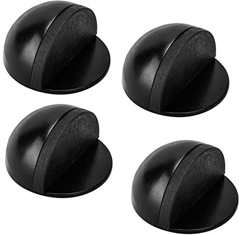 Türstopper Boden Selbstklebend, 4 Stück Edelstahl Kleben Bodentürstopper, Türpuffer Boden Wandpuffer für alle Hartböden Zum Schutz Von Wand und Möbel-Schwarz