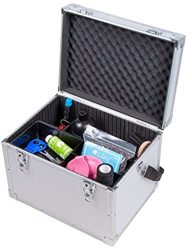 Dura-Tech Locking Aluminum Grooming Box | Essential Horse Care Storage | Durable Aluminum Build | Large Capacity | Lockable Security | Portable Design