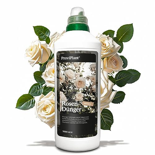 ProviPlant Rosen Flüssigdünger – Für Beet-, Strauch- & Kletterrosen – 1 Liter Konzentrat für bis zu 200 Liter Gießwasser – Indoor & Outdoor – Made in Germany