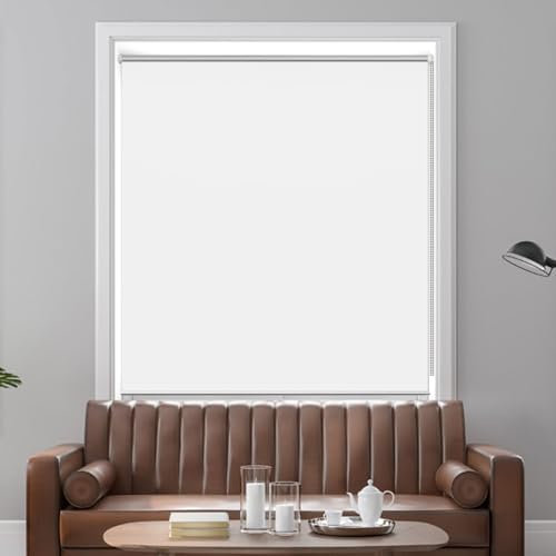 Doppelrollo Klemmfix Ohne Bohren 55 x 80 cm Blickdicht Hitzeschutz Rollos für Fenster und Türen inkl Montagematerial für Fenster & Tür, Weiß