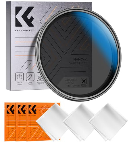 K&F CONCEPT ND Filter 77mm Variabler Graufilter ND2-32 (1-5 Blenden) | Optikglas mit 18-lagiger Nano-Beschichtung,Nano-Klear,FN306