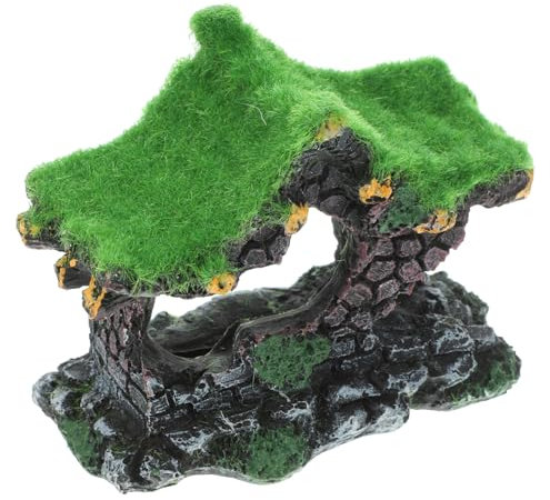 Angoily 2stücke Künstliche Moos-Dekoration Für Aquarien Resinhöhle Als Versteck Für Fische Und Garnelen Elegantes Aquarium Ornament Für Aquarienlandschaften Und Fischhabitate