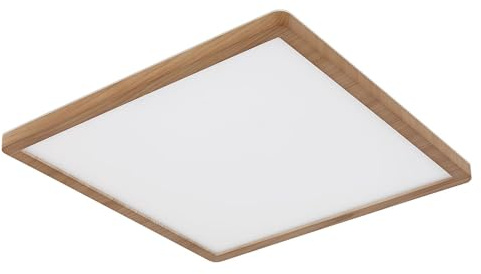 Deckenpanel Deckenlampe Deckenleuchte LED Panel Badezimmerlampe Badleuchte, IP44 Backlight Memoryfunktion 3 Stufen, Holzoptik opal, 24W 2300Lm warmweiß, LxBxH 42x42x2,5cm