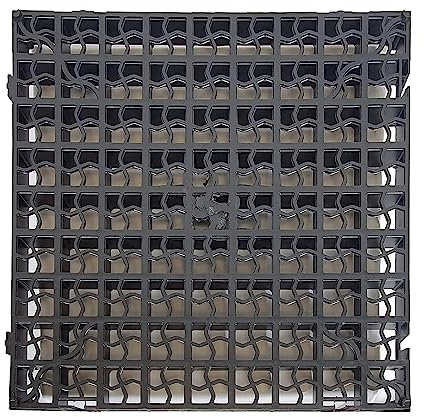 Grass Grid Black Plastic Paving Driveway Grid Turf Grass Lawn Path Gravel Protector Drainage Mat Shed Greenhouse Base Grass Mats Garden Plastic Tiles Protection Mesh Gravel Stabilisers (Pack of 12)