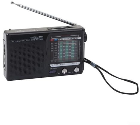 Radio portátil retro FM AM SW con antena telescópica, funciona con pilas para el hogar, camping, senderismo, radio de bolsillo HiFi de onda completa