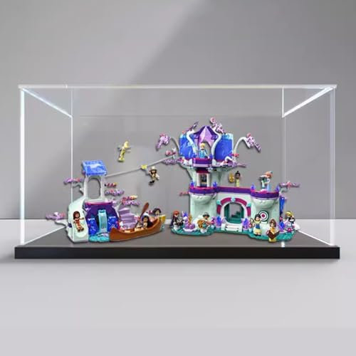 Acrylic display box for Lego 43215 Treehouse, Transparent Dustproof Display box, Compatible with Lego 43215 construction kit (model not included) (Black base)
