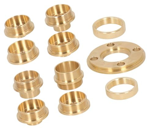 11-teiliges Oberfräsen-Führungsset 10 12 14 16 18 20 24 30 Messing-Führungsbuchsen-Set Messing-Oberfräsen-Schablonen-Führungsset mit Kontermutter-Adapter für Schneidarbeiten,