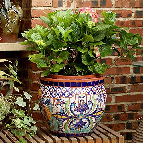 Macetero de cerámica grande mediterráneo español para exteriores e interiores para decoración de jardín, estilo pastoral creativo, opciones de varios tamaños