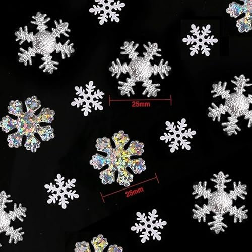 CVDYWDJIE 300 Piezas De Confeti De Copo De Nieve Y 1 Pieza De Bandera De Copo De Nieve, Decoraciones Temáticas De Invierno, Decoraciones Brillantes, Accesorios De Decoración para Fiestas