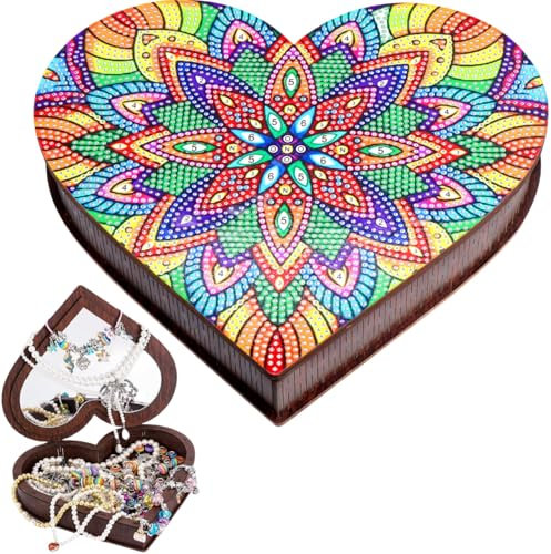 Diamond Painting Schmuckkästchen, Geschenke für Mädchen 6 7 8 9 10 Jahre, Kreatives DIY Diamond Art Bastelset, Mandala Veranstalter Storage Box, Kinder Spielzeug Geburtstagsgeschenke ab 6 Jahre