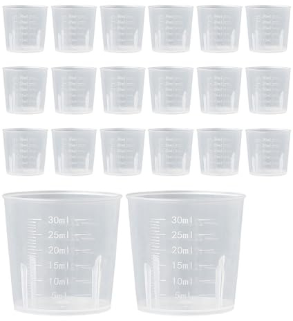 20 Stück Kleiner Messbecher,Mini Messbecher,Silikon Messbecher,Präzisions Messbecher Mit Waage,Transparenter Messbecher,Messbecher ml,Ideal Für Präzise Messungen In Zuhause Und Im Labor