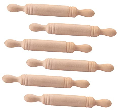 ibasenice 6pcs Miniature Rolling Pins for Wooden Doll House Accessories Safe for Boys and Girls Mini Kitchenware Set