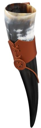 UTHCLO Rustic Drinking Horns Tankard Style Mugs Viking Horn Drinking Cup for Cosplay