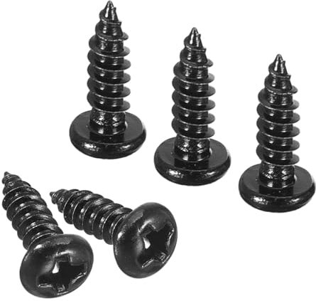 TA-VIGOR 100Pcs Self Tapping Screws, M3 Phillips Pan Head Screw, 10mm Round Head Tapping Screws, Stainless Steel Machine Wood Fasteners Bolts for Wood, Drywall, Furniture, Repairing, Black