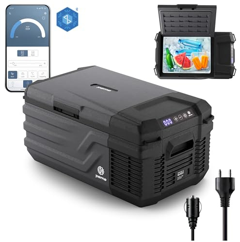 peme Kühlbox Auto Kompressor Elektrisch Kuhlbox Mini Camping Kühlschrank Tragbar Kühltruhe Groß M Autokühlschrank Gefrierbox Outdoor mit Strom Steckdose LCD Display 12 24V 220 240 V 15,3L – Quest