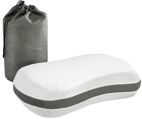 sleepling Nackenkissen 50 x 35 x 12 cm, orthopädisches Kissen, Memory Foam Visco Kopfkissen mit Travel Bag für Reisen, ergonomisches Nackenstützkissen für Allergiker, Made in EU, Waschbar, weiß
