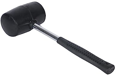 STOBOK 750g Rubber Hammer Steel Handle for Paving Tile Tools Hammer for Decoration Non-Slip Grip