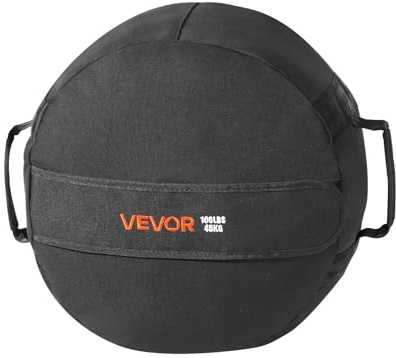 VEVOR Workout Sandbag, Heavy Duty Workout Power Bags with Handles, 100 lbs/45 kg Slam Bag for Fitness Strength Weight Training Cross-Training, Home Gym Exercise, Black (Unfilled)