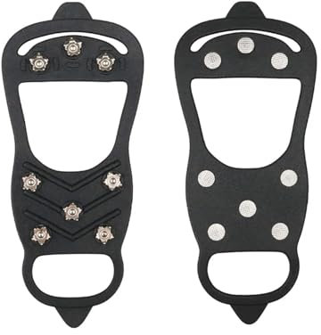 CYMMIYT Steigeisen 1 Paar professionelle Steigeisen for Klettern, 8 Nieten, rutschfest, for EIS, Schnee, Camping, Wanderschuhe, Spike-Grip, Winter-Outdoor-Ausrüstung(M EU 35 to 40)