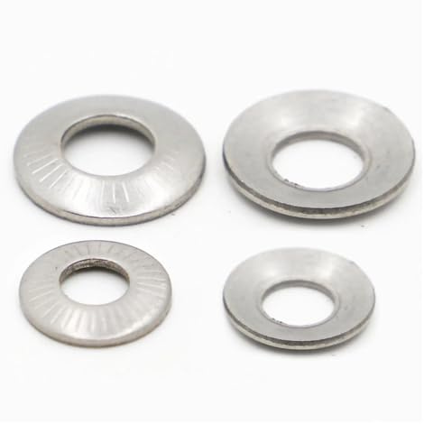 M3 M4 M5 M6 M8 M10 M12 M16 A2-70 304 Rondella di sicurezza dentellata in acciaio inossidabile Guarnizione elastica zigrinata(M5 20pcs)