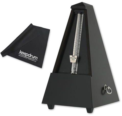 Wittner 806M mechanisches Metronom aus Holz matt-schwarz mit keepdrum Mikrofasertuch