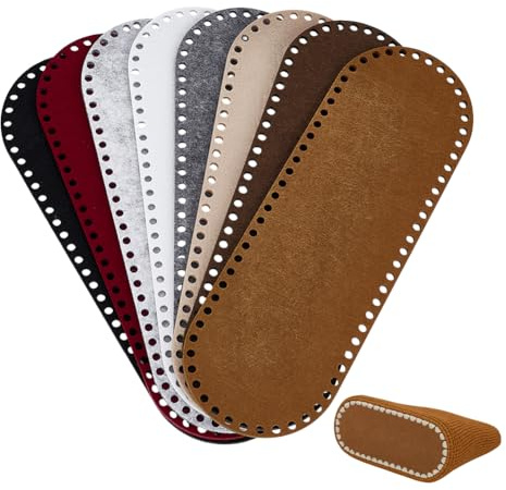 PandaHall Ovale Taschenböden Zum Häkeln, 8 Farben, 30x10cm, 8 Stück | Filz, Mit Löchern, Für DIY Tote Schultertaschen, Stricken Geldbörse Bottom Shaper Pad