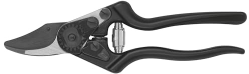 FELCO 6 Gartenschere Klinge F-Tech/Schwarze Griffe – elegant und ergonomisch, präzise Schneide, 20 mm Schnitt, geschmiedete Aluminiumgriffe, Swiss Made