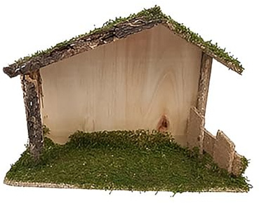 COSE DA CASA Capanna in Legno Vuota con muschio per la Natività in 3 misure rifugio presepe Grotta per la nascita del bambin gesu' nativita' (misura media)