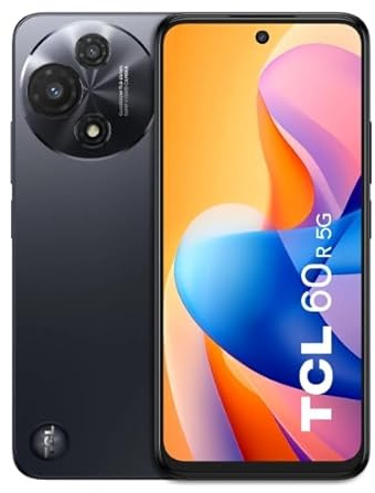 TCL 60R 5G Android Smartphone, 6-inch LCD Display, 128GB Storage, 4GB RAM, Dual SIM, 50MP Camera, Black