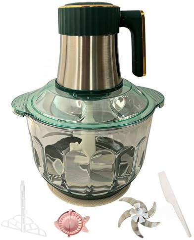 Aptovpvp 5-Liter Electric Meat Grinder, Glass Bowl, Dough Mixer, 500 Watt Powerful Food Processing Equipment, 5-Speed Speed Regulation, Suitable For Mixing Dough, Onions, Meat, Fruits, Vegetables