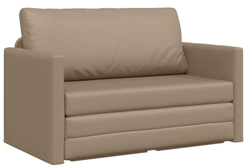 Mandloder Schlafsofa Cappuccino Samt, 124x71x78 cm, Modernes Multifunktionales Couchbett für Wohnzimmer & Studio, Kompaktes Lounge-Sofa mit Abnehmbarem Bezug, Schlaffunktion, Braun