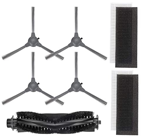 MonoSora For Bagotte BG600, BG700, BG800 Robotic Vacuum Cleaner Replacement Kit with 4 Side Brushes, 2 Filters, 1 Rolling Brush