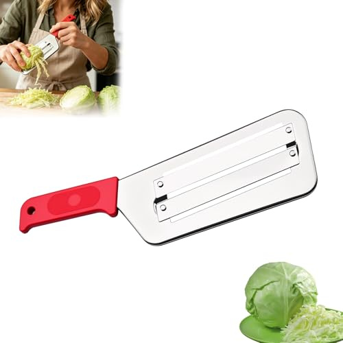 Pelador de Verduras Multifuncional,Rebanador de Repollo, Picador de Repollo | con Doble Hoja de Acero Inoxidable, Cortador para Verduras y Frutas