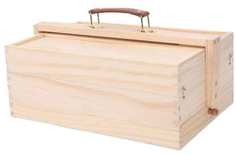 Plyisty Förvaringslåda för Konstnärsverktyg, Konstförsörjningsorganisator i trä med Låda, Multifunktionell Förvaringsväska för Hemmaskolestudio