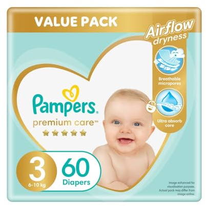 Pampers 274780 NEU 60 Windeln Pampers Premium Care Gr.3, 6-10 KG-Einweg-Windeln