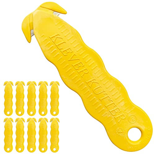 KLEVER INNOVATIONS KCJ-1YKlever Kutter Jaune Design Unique Double Crochet Cutter Jetable Sécurité - Lot de 10