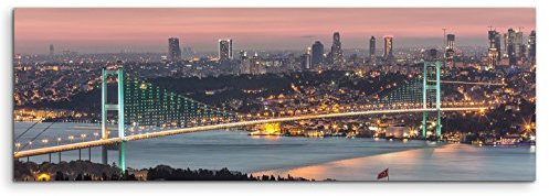 Sinus Art Leinwandbild 150x50cm Urbane Fotografie – Legendäre Bosporusbrücke in Istanbul