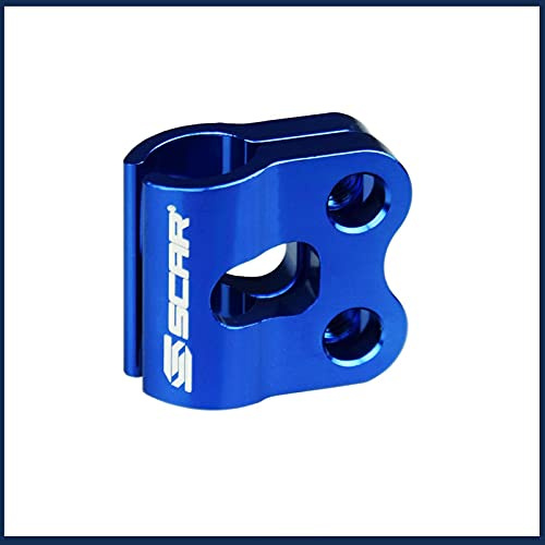SCAR Morsetto Tubo Freno Anteriore Compatibile con YAMAHA YZ YZF 65 85 125 250 450 125X 250X 250FX 450FX 09-26 CR CRF CRFX 04-26 FANTIC XX XXF XE XEF 21-26, Blu