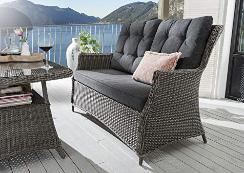 Beauty.Scouts Outdoor Collar Edition DEST Sofa Sally, Vintage grau/anthrazit, 142 x 100 x 74 cm, inkl. Polster, Loungesofa, Gartensofa, Garten, loungemöbel, Balkonmöbel, Terrassenmöbel